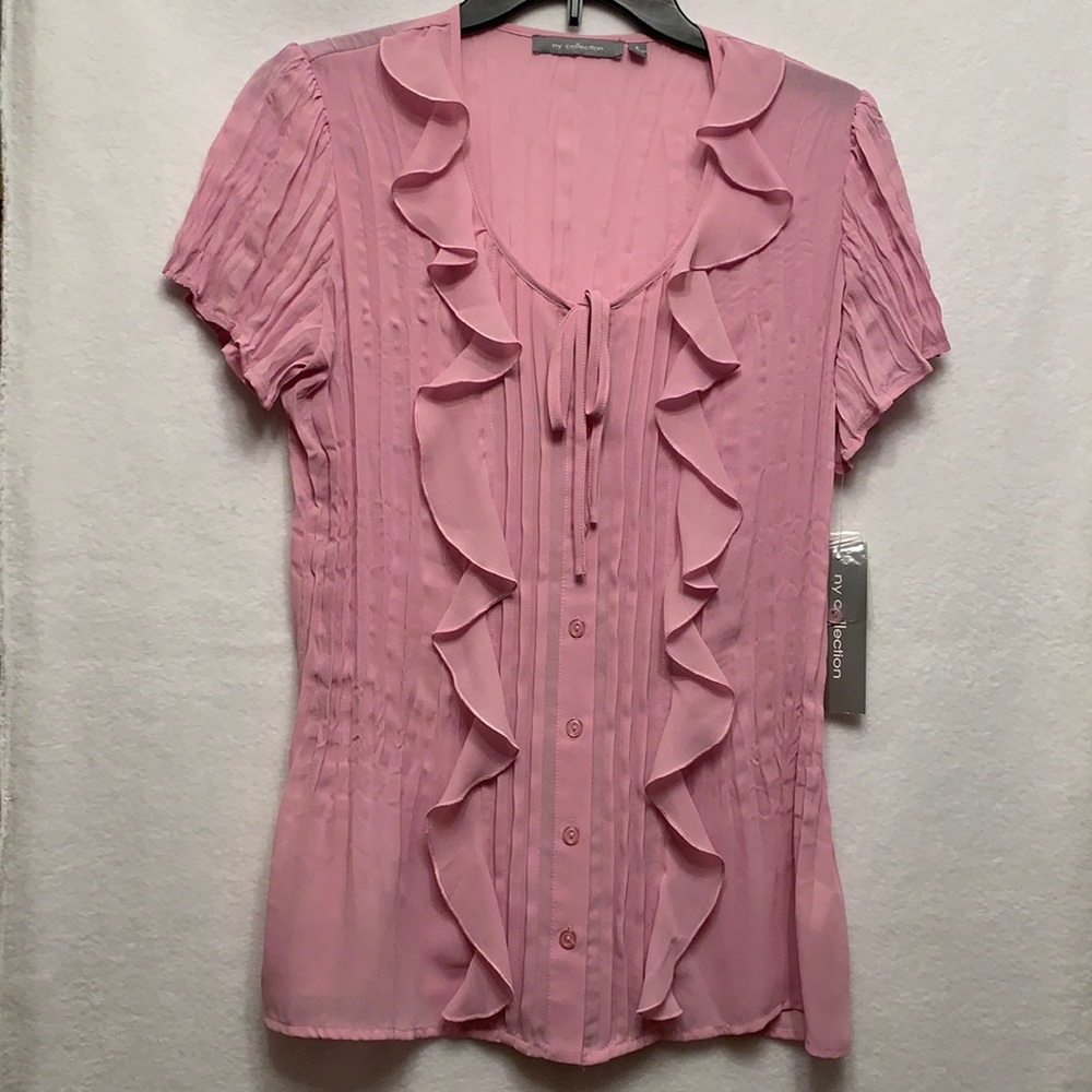 NY Collection women’s S short sleeve blouse.